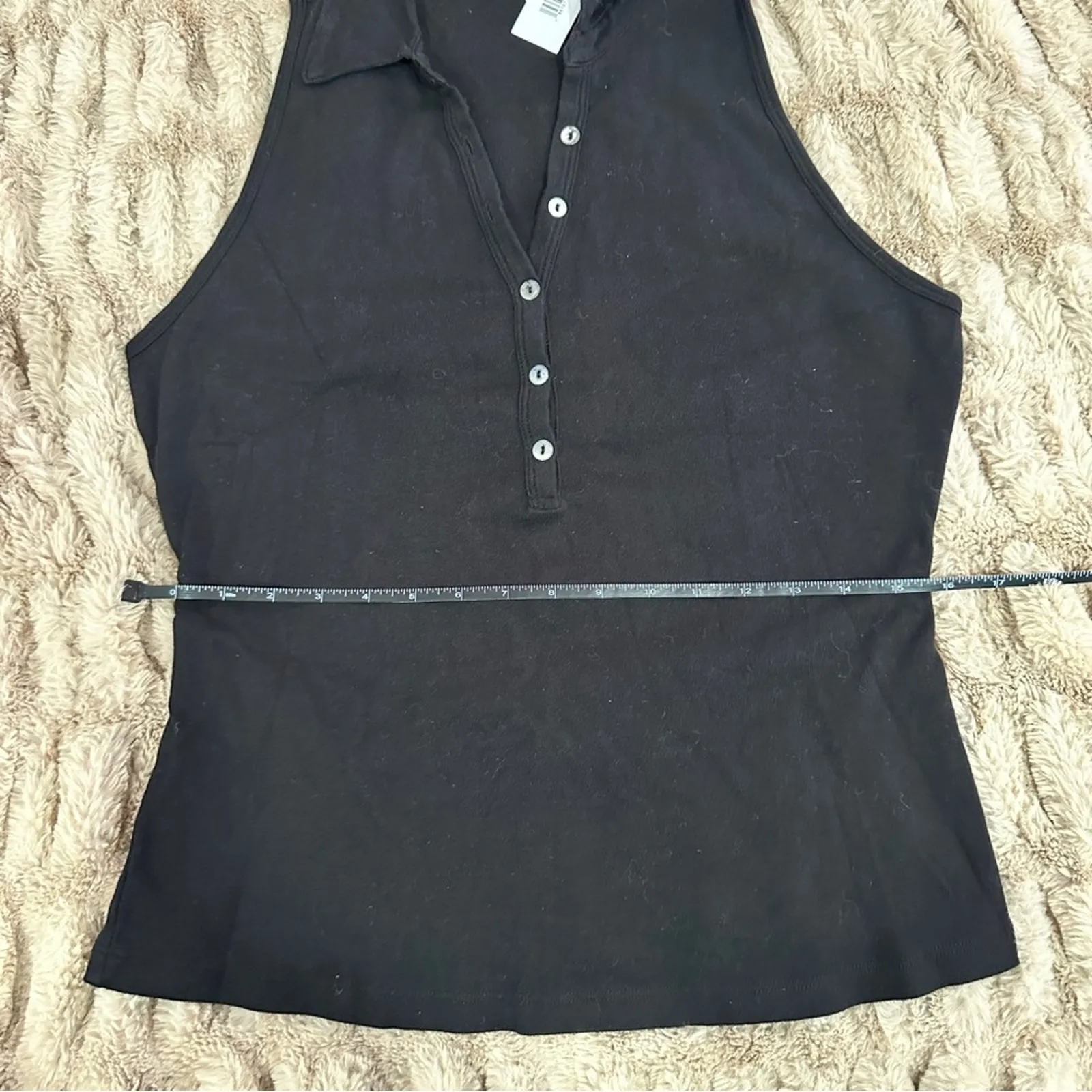 Michael Stars Size 1X Black Norah Sleeveless Polo Shirt NWT Neutral Basic Classy - Image 11