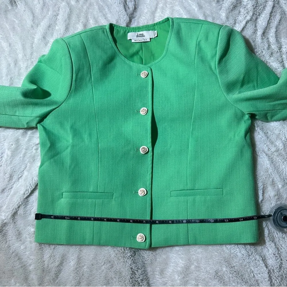 Love Bonito Size 4 Mojito Green Tullie Cropped Suit Jacket Preppy Heritage Chic - Image 10