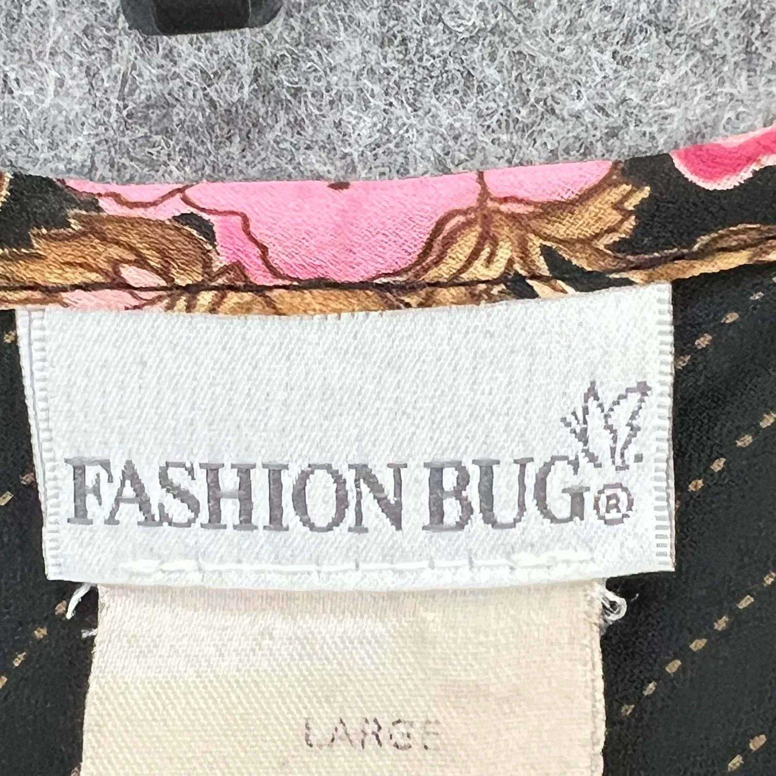 Vintage 90s Fashion Bug Floral Babydoll Top L Cinched Bust Y2K Romantic Blouse - Image 11