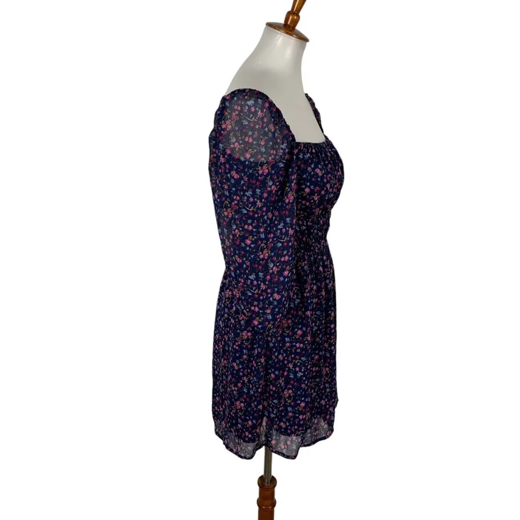 Altard State Blue Floral Long Sleeve Dress Medium Boho Cottagecore Chic - Image 3
