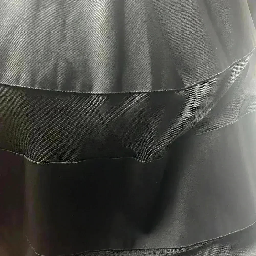 Aidan Mattox Women's Organza Black Sheer Illusion Lined‎ Gown Dress Size 8 - Image 9