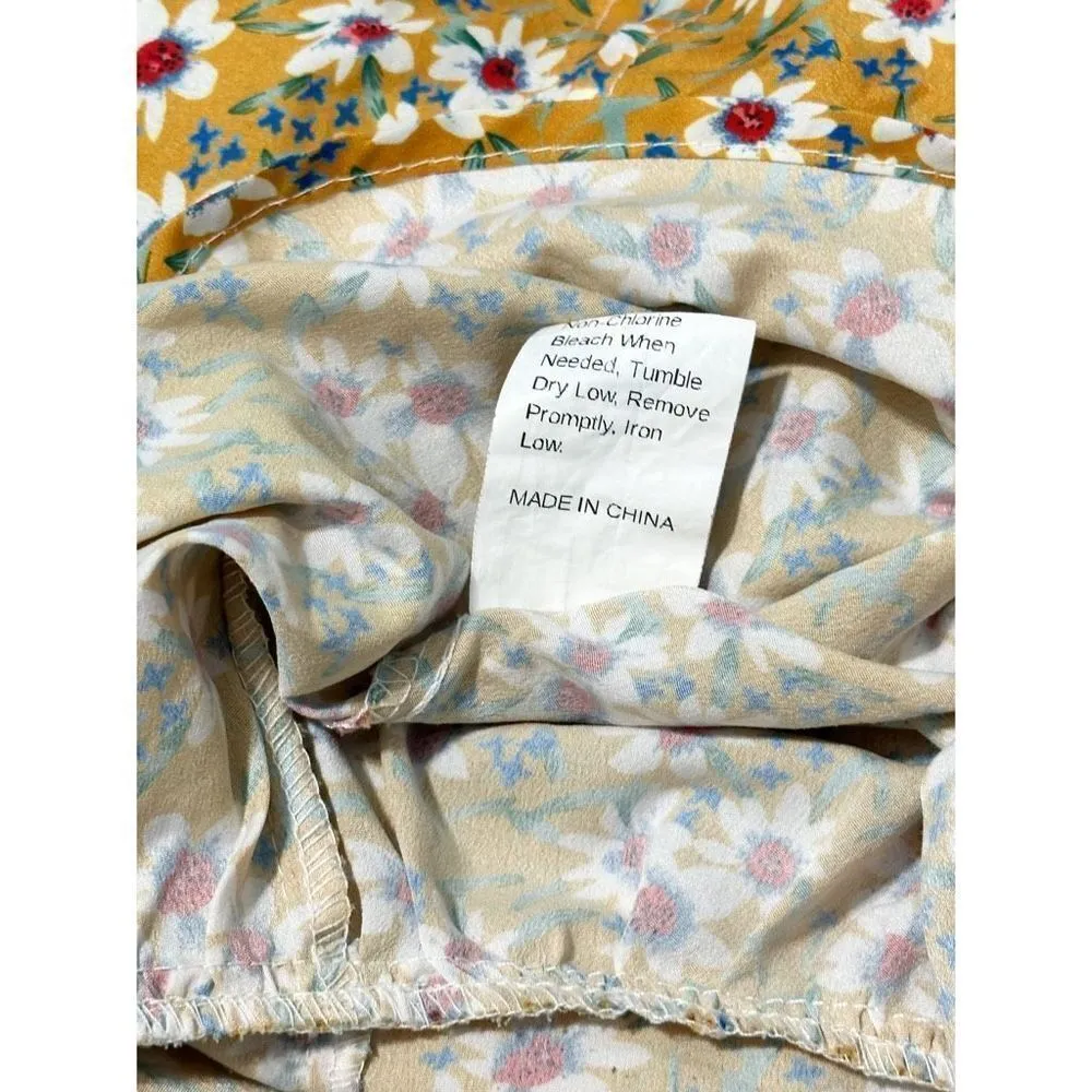 Shein Women's Sleeveless‎ Floral Print Boho Peplum Cami Top Multi-Color Size 1XL - Image 9