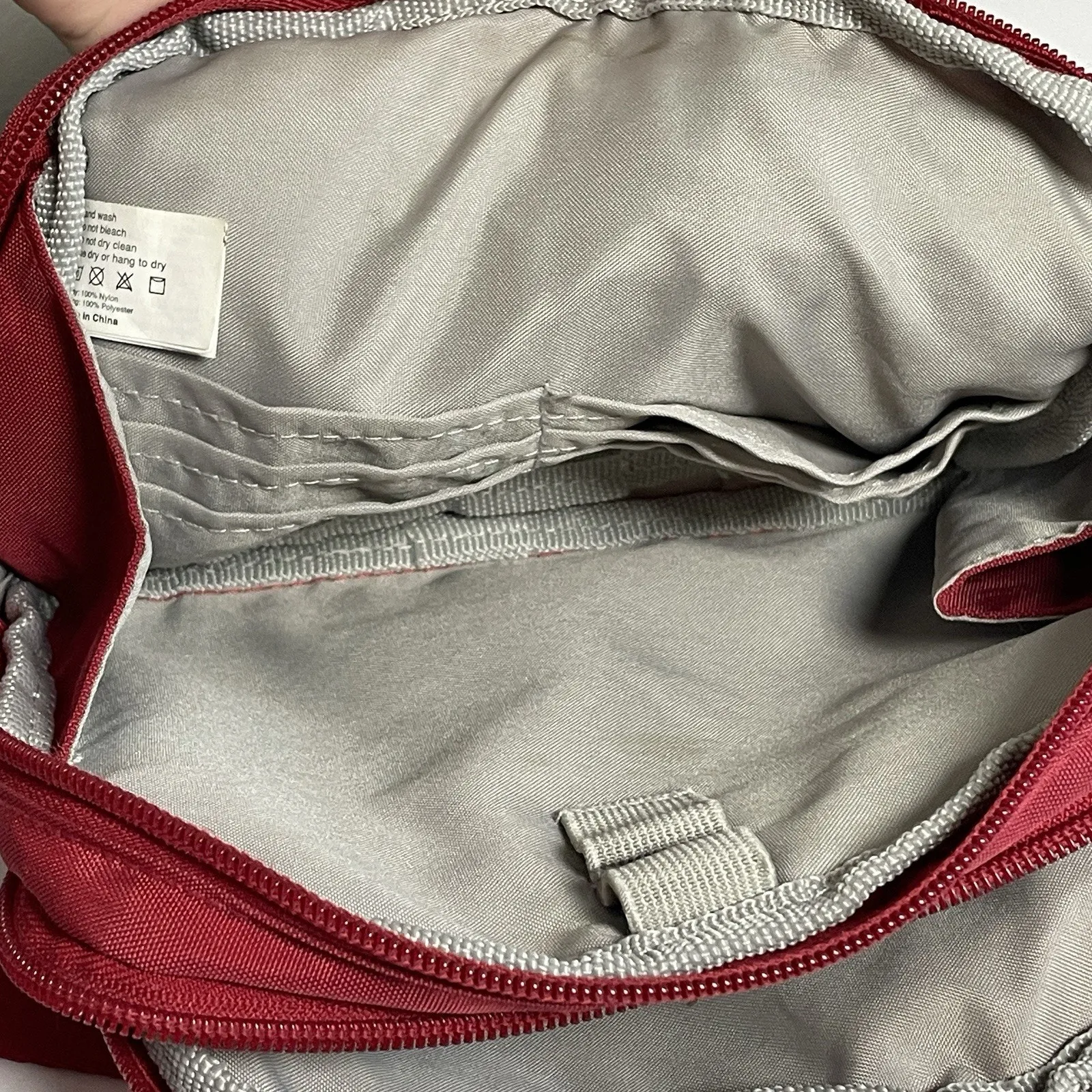 Baggallini Triple Zip Crossbody Purse Waist Pack Apple Red Nylon Bag Travel - Image 11