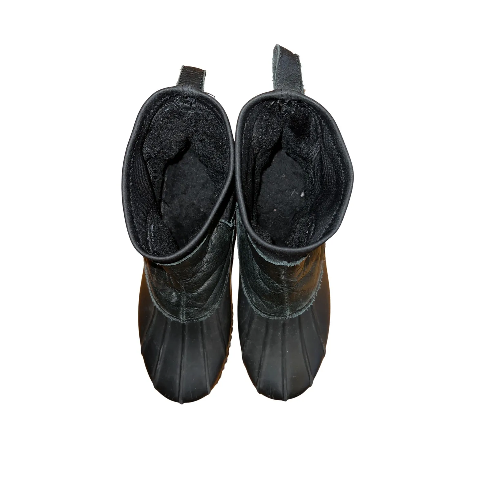 Loeffler Randall Hatley Duck Boot Black Leather‎ Size 8 GUC - Image 9