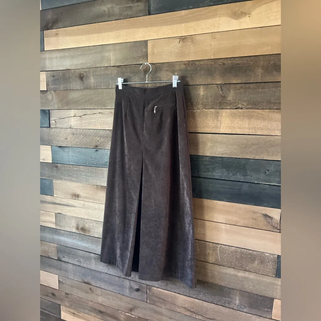 Vintage Coldwater Creek Brown Faux Suede Maxi Skirt Size 8 High Waist Midi/Maxi - Image 9