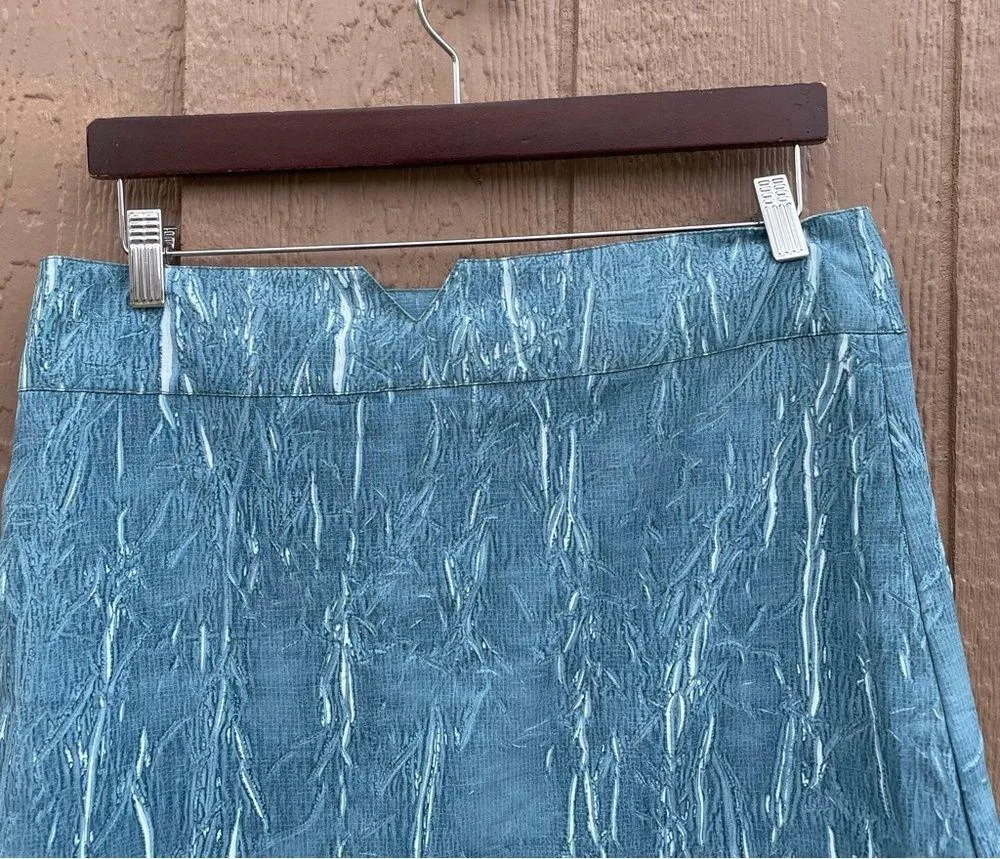 Kavu Womens Skort Athletic Athleisure Blue Grey White Side Zip 10 - Image 5