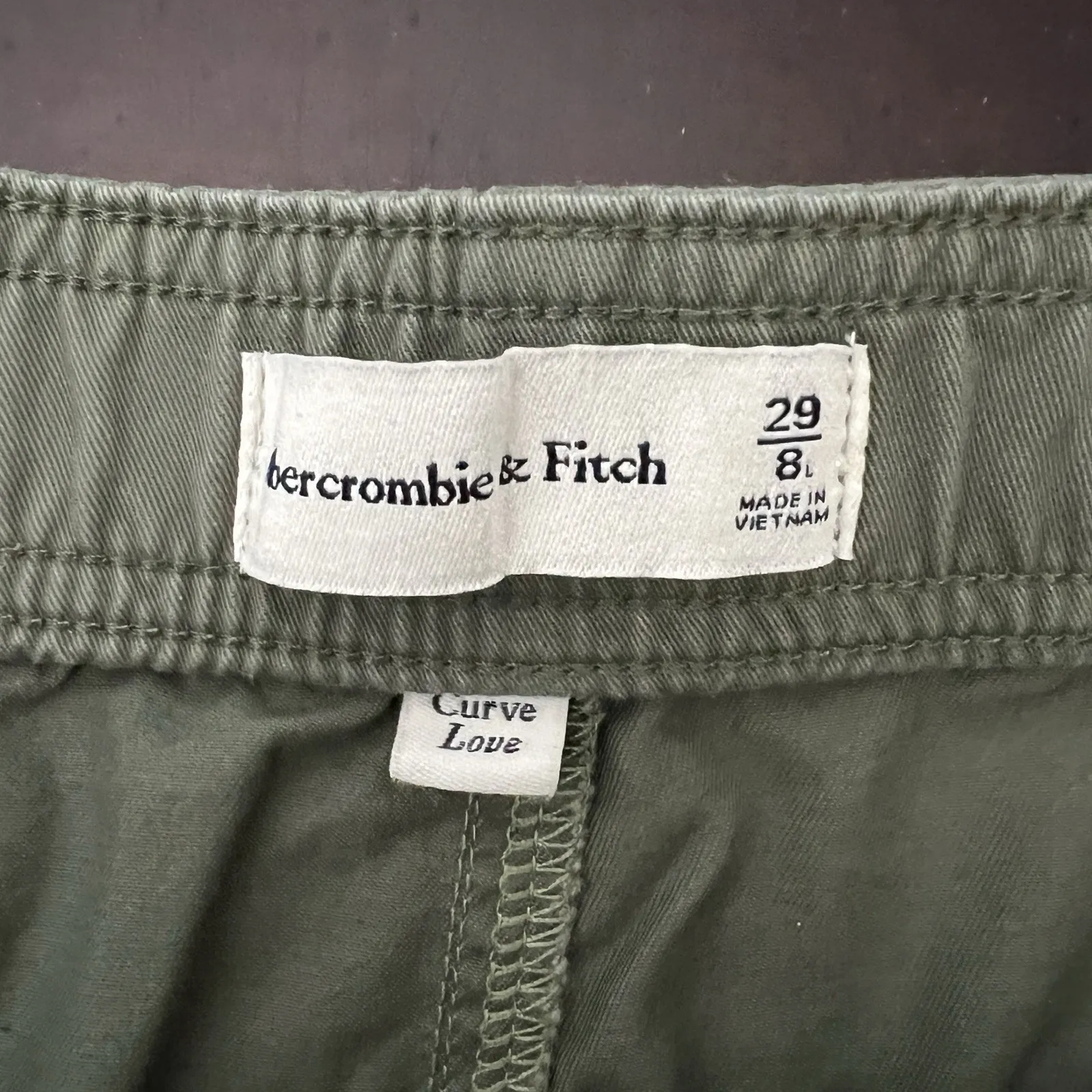 Abercrombie & Fitch Relaxed Cargo Pants Curve Love Green Utility Women's Size 8L - Image 8