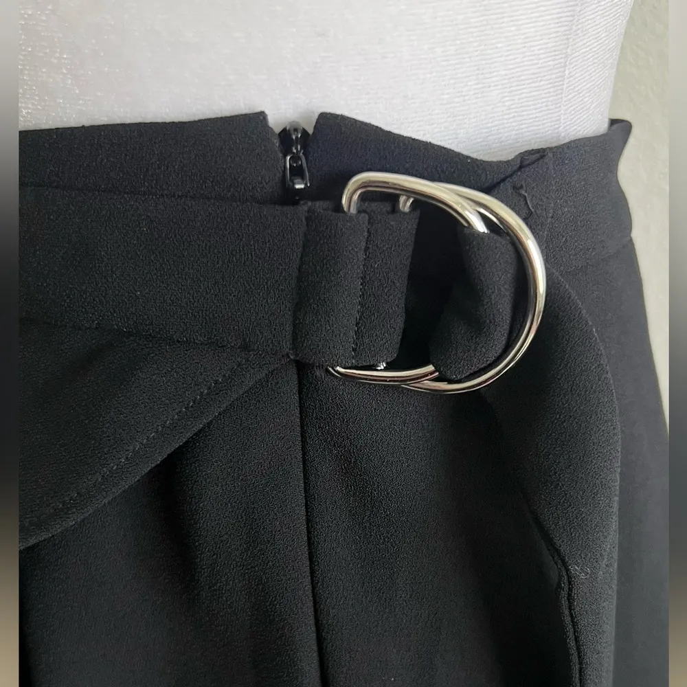 IRO  Black Mini Skater Wrap Skirt - Image 5