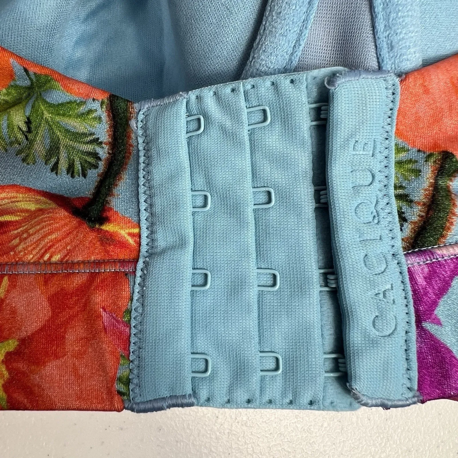 Cacique 42F Bra Comfort Bliss Lightly Lined Full Coverage Underwire Blue Floral - Image 7