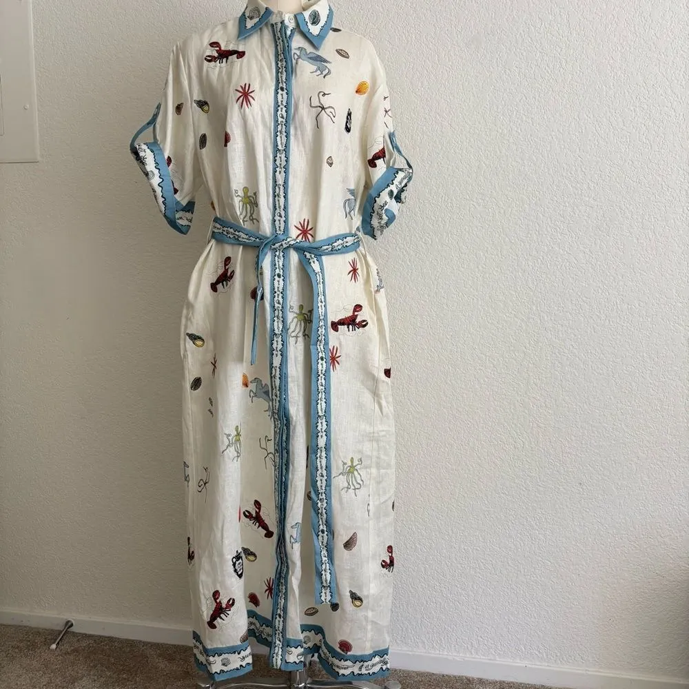 NWOT Alemais Embroidered White Maxi Dress Size 4 - Image 7