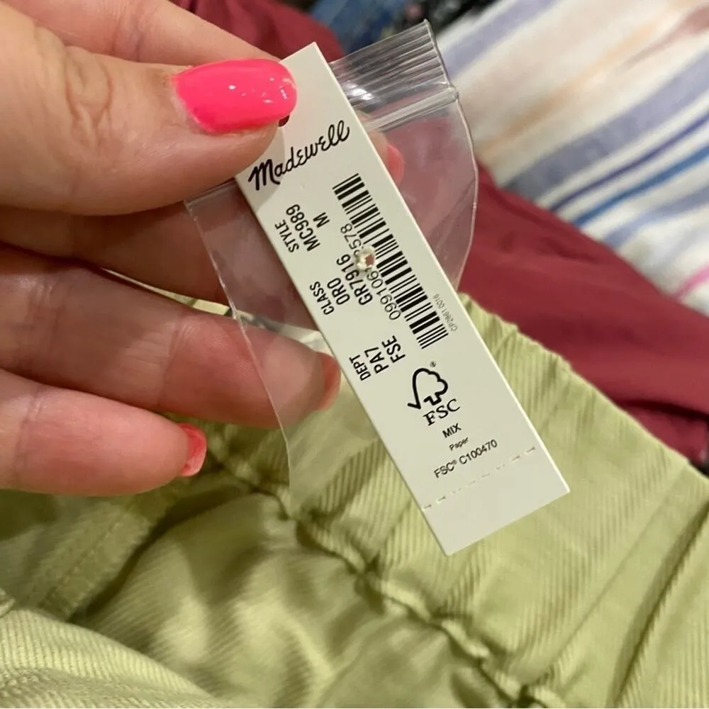 Madewell Tapered Huston Comfort Pull-On Crop Pants Green NWT Size M - Image 4