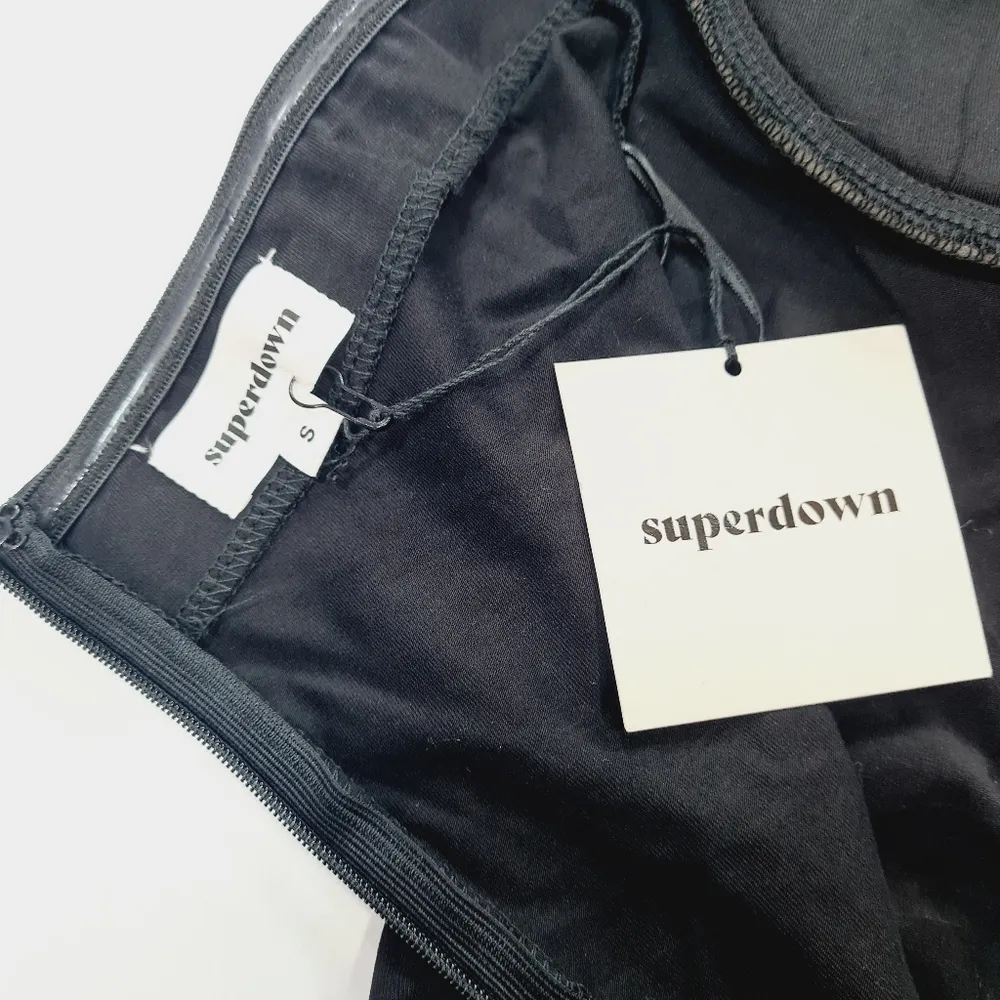 Superdown Stef Bustier Bodysuit in Black - Image 9