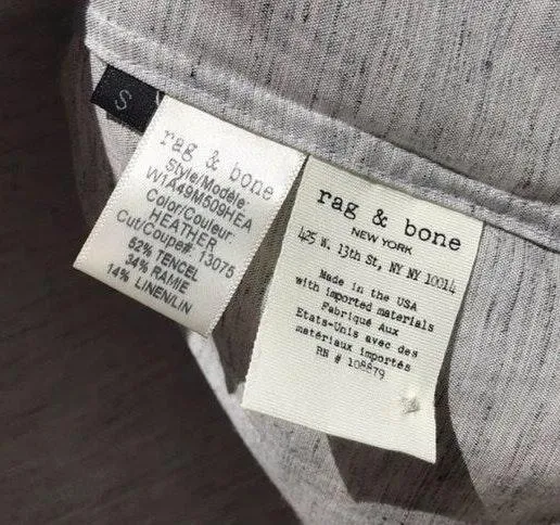 Rag & Bone Heather Grey Leeds Button Up Blouse - Image 8