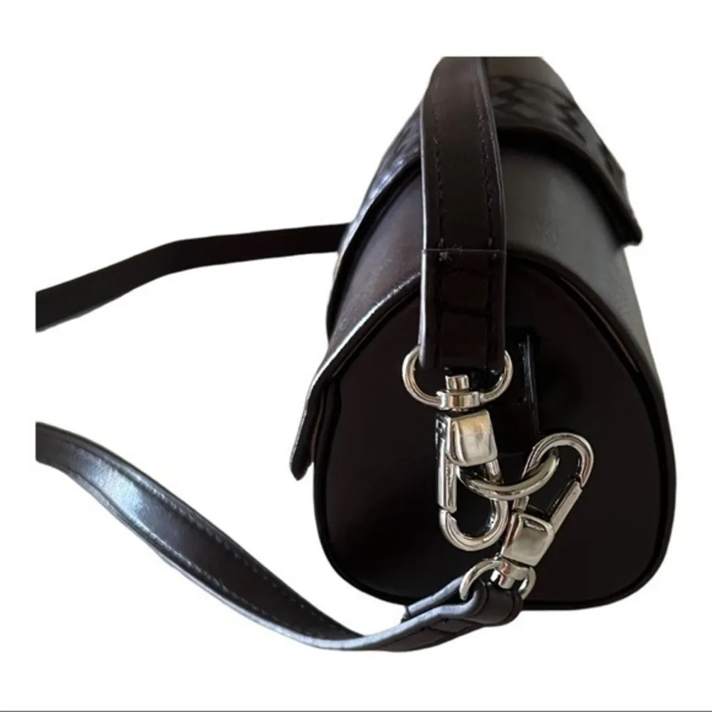 JM Collection Brown Leather Small Multi Purpose Evening Clutch/Crossbody Bag - Image 3