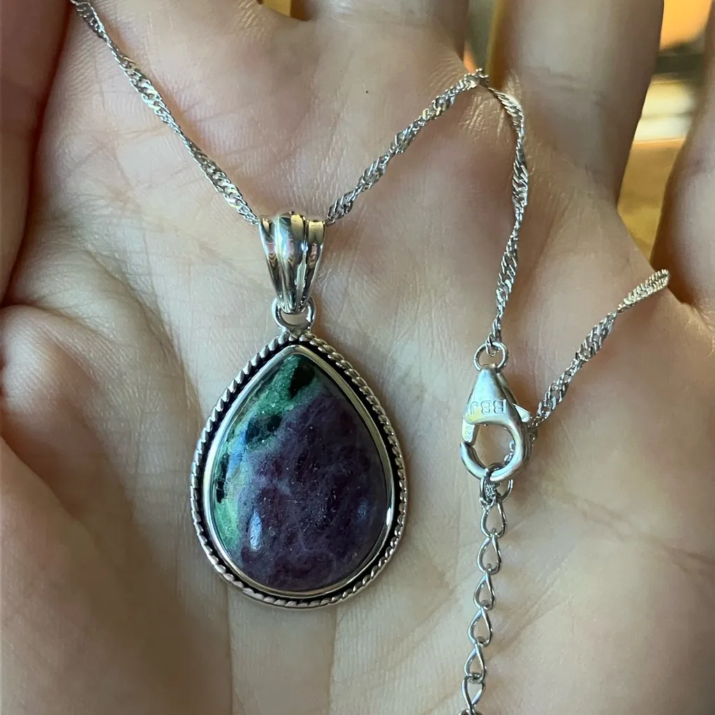 Ruby Zoisite Sterling Silver Necklace Purple - Image 8