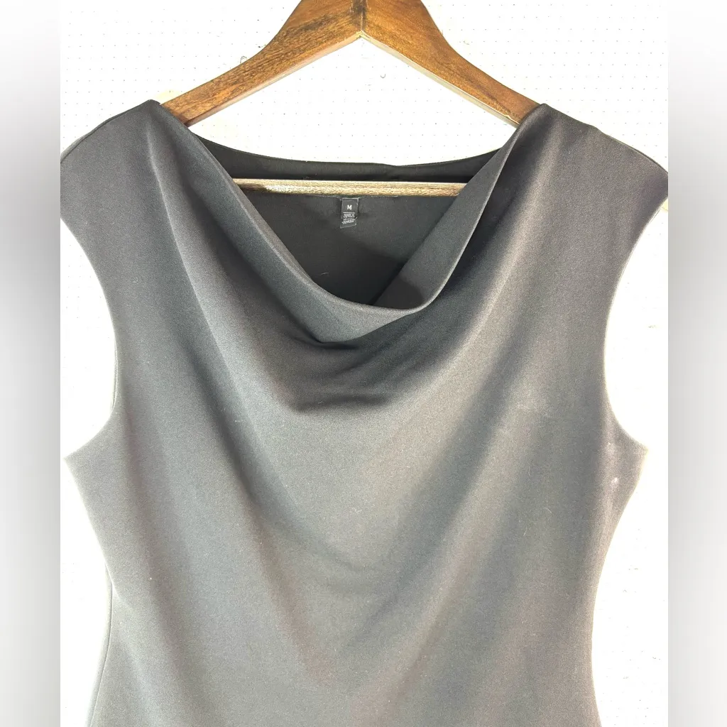WHBM M White House Black Market Cowl Neck Fitted Shell Top in Black - Funeral - Image 4