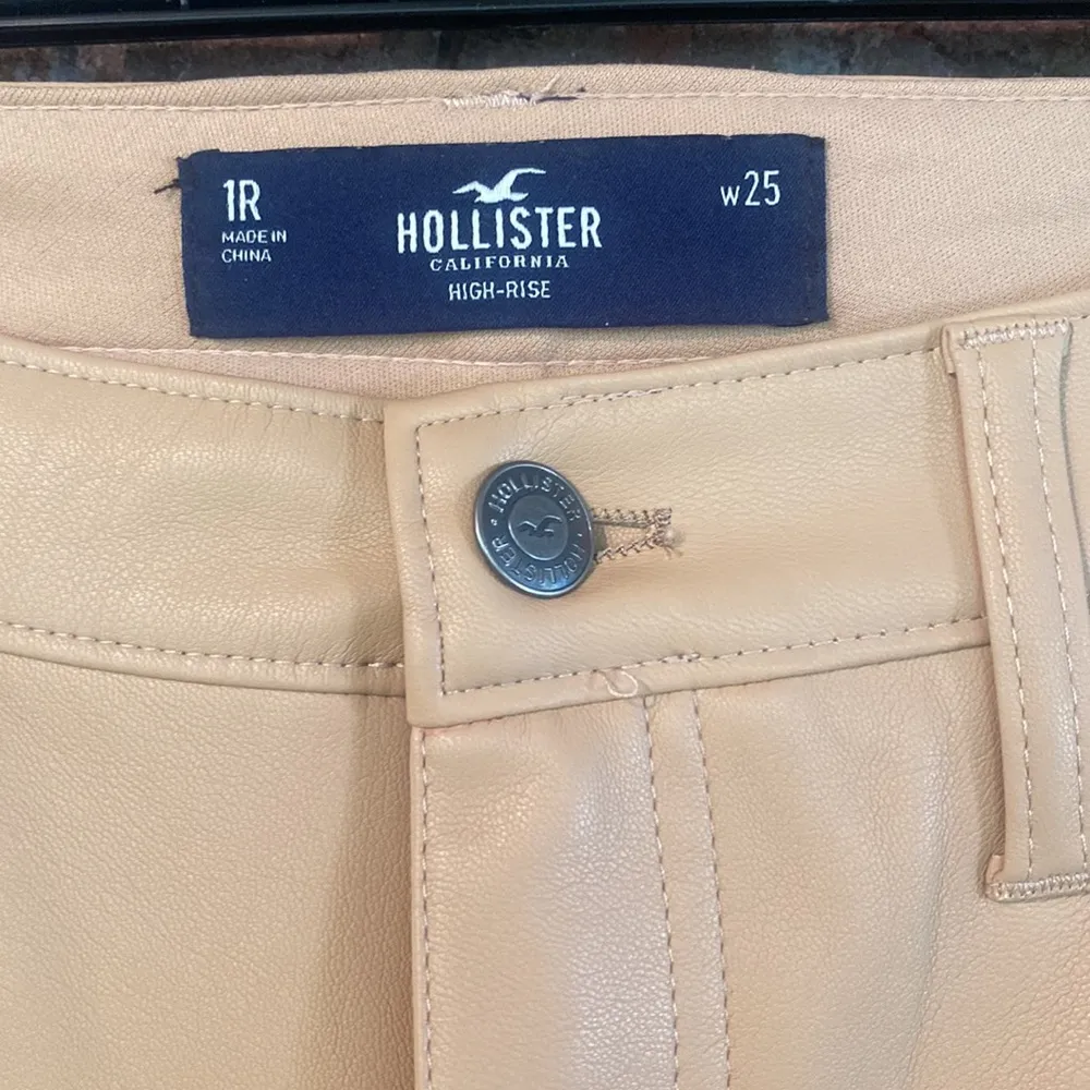 Vegan leather tan pants by Hollister waist 25 size 1R - Image 3