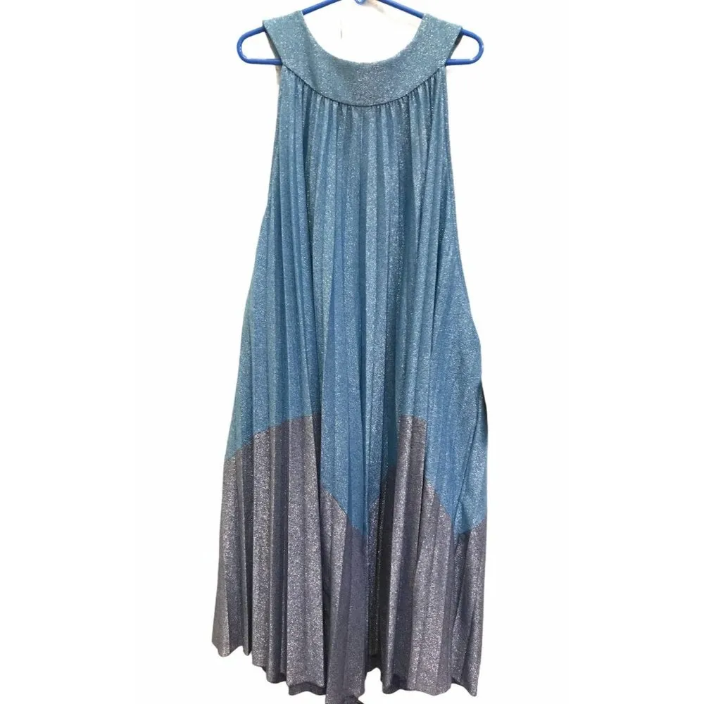 Free People Pleated Love Mini Dress blue purple sp - Image 14