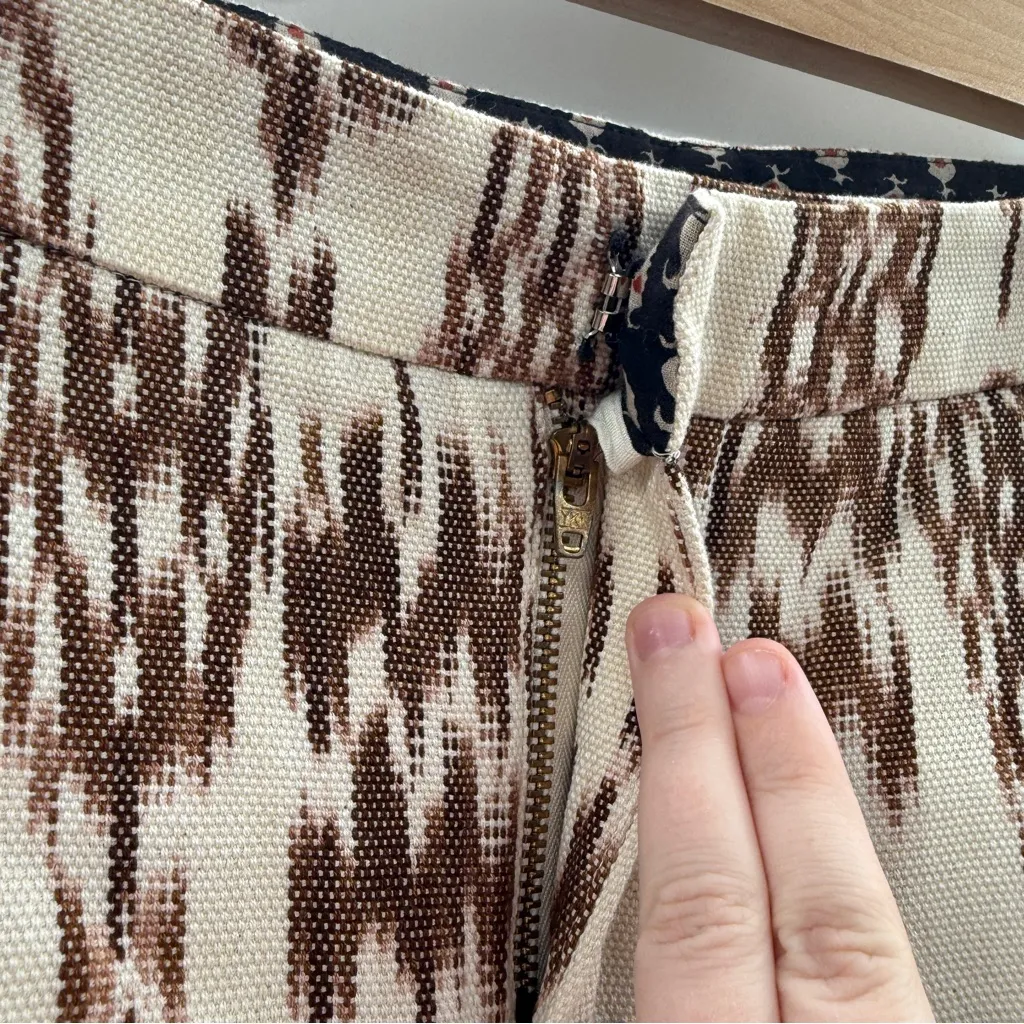 Alix of Bohemia Ezra Feather Ikat Pants Sz XS NEW Cream/Brown Mid Rise Brown - Image 5