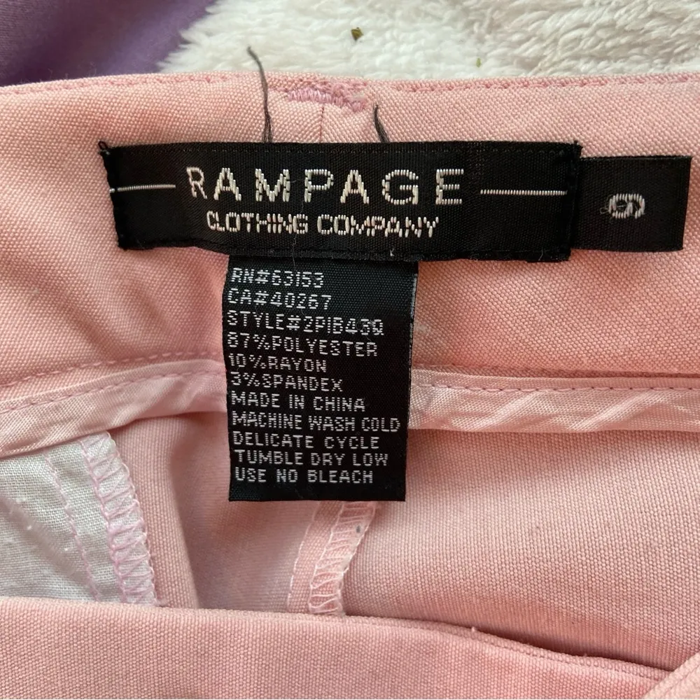 Vintage 90’s Solid Pastel Pink Wide Leg Pants - Image 9