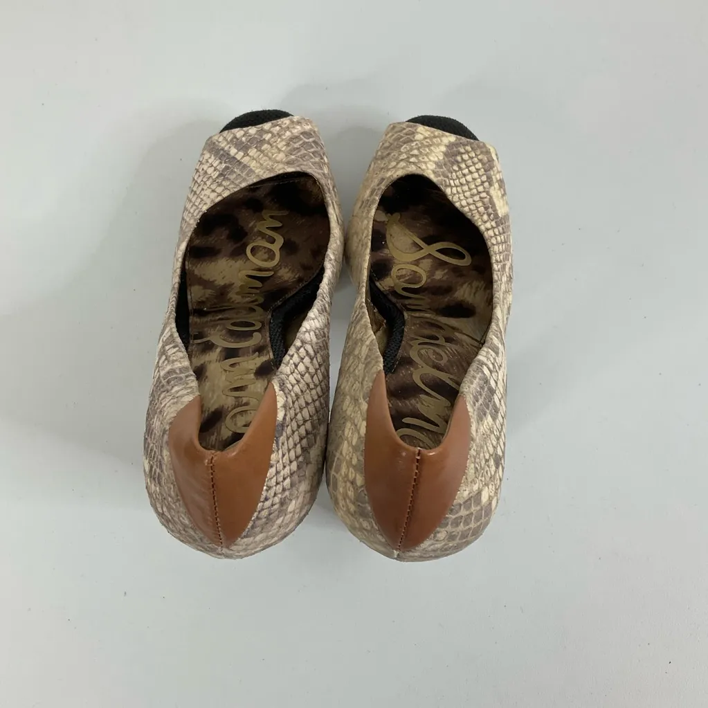 Sam Edelman  Tacoma Snakeskin Open Toe Platform Heels Size 7.5 - Image 5