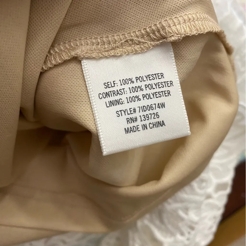 Francesca’s Womens Crocheted White Knit Midi Tank Dress M Medium Beige Lining - Image 8