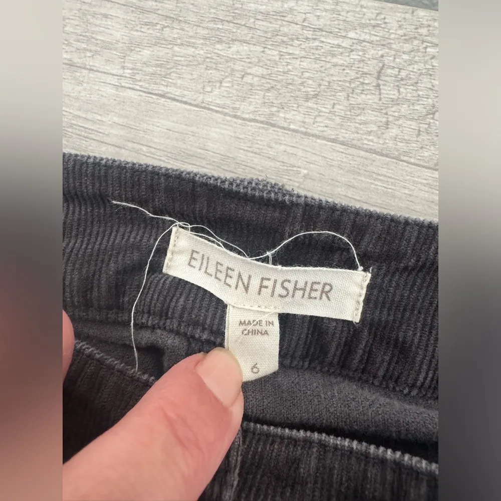 Eileen Fisher Organic Cotton Tencel Stretch Corduroy Pant Gray Size 6 *Read - Image 11