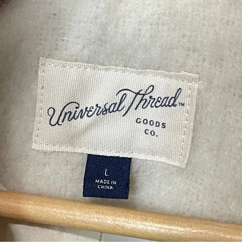 UNIVERSAL THREAD Brushed Oversized Wool Blend Shacket White Sand, Large - Image 9