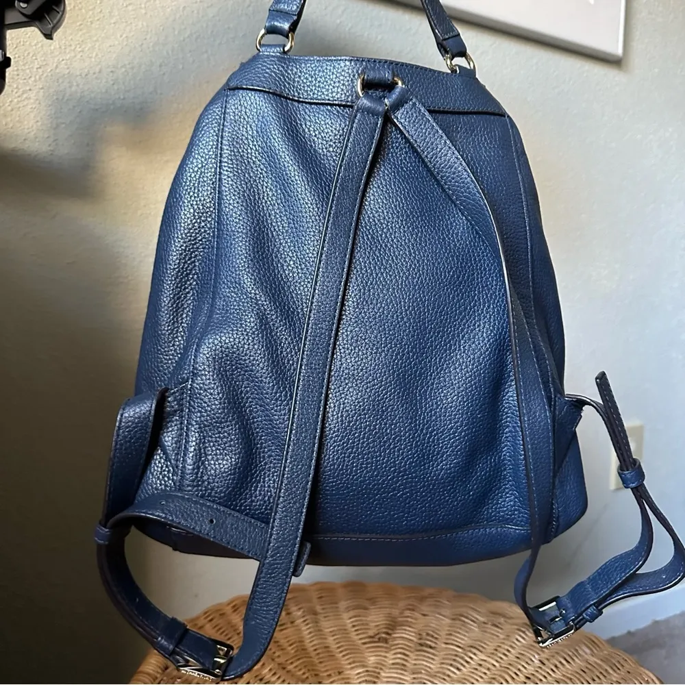 Riley LG Leather Backpack Navy - Image 8