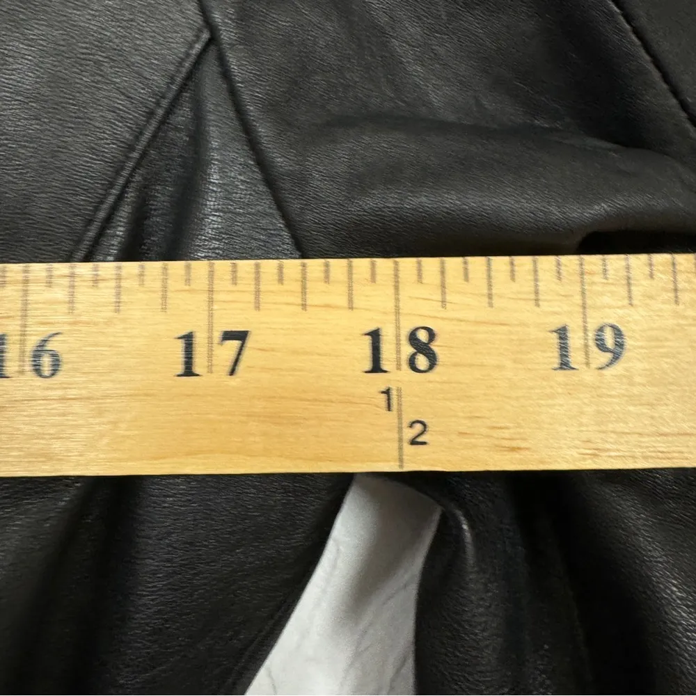 Vintage Wilson’s Leather Black Fitted Long Line Jacket Womens M Y2K 90s Rachel - Image 11