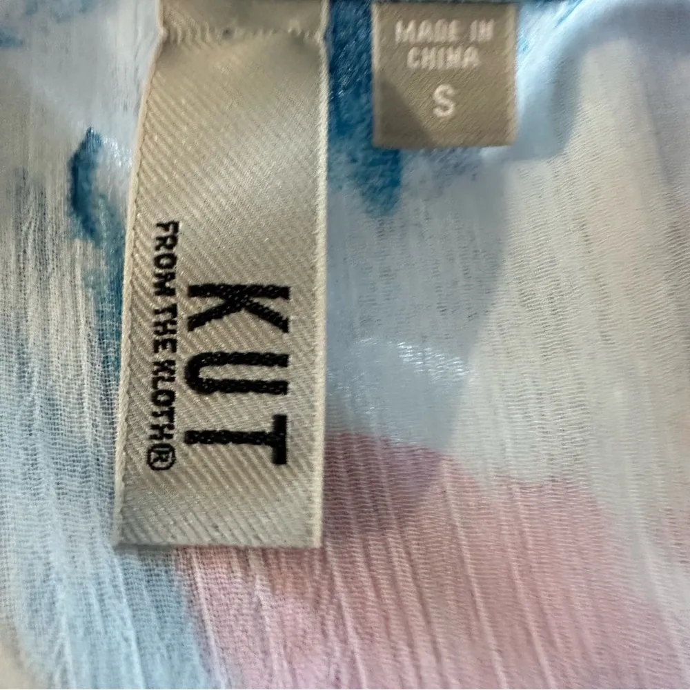 Kut from the Kloth Blue and Pink Blouse - Image 3