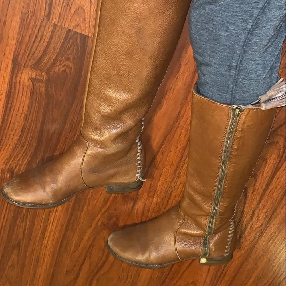 Brown Zip Up Boots Size 5.5 - Image 2