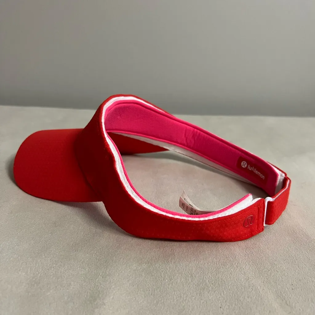 🧢 Lululemon Fast and Free Visor – Bold Red/Pink (S/M) - Image 2
