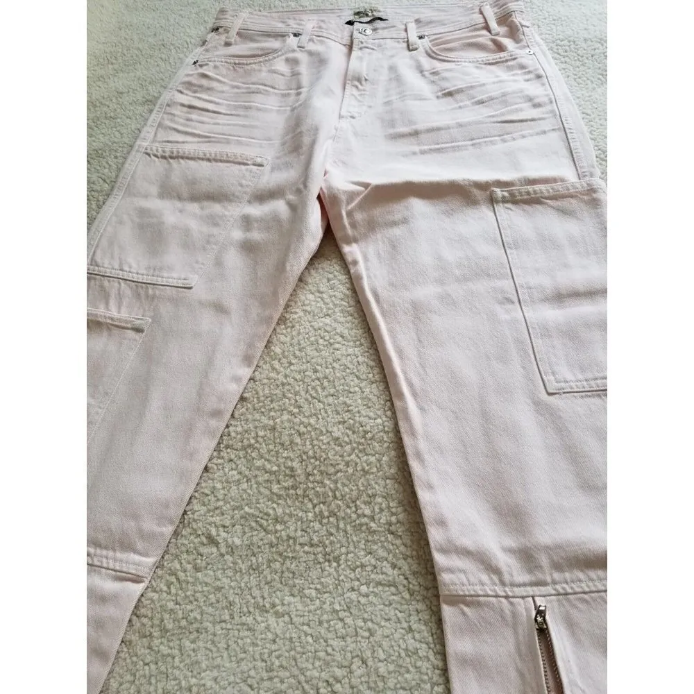 Citizens Of Humanity Jeans Abi Zipper Cargo in Carnation Pink Women's Size 24 - Image 7