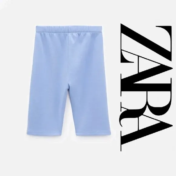 NWT Zara Piped Bike Shorts Blue - Image 2