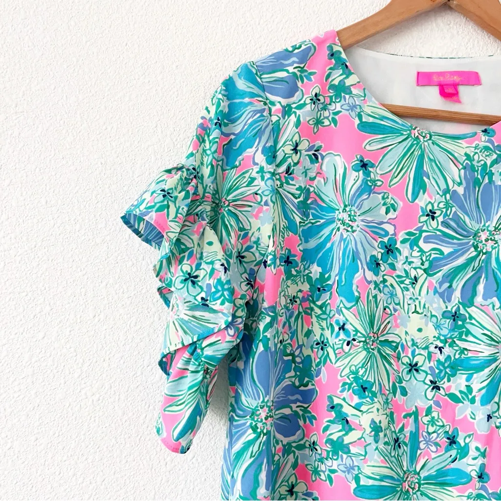 Lilly Pulitzer Darlah Lileeze Top in Soleil Pink Good Haré Day - Image 4