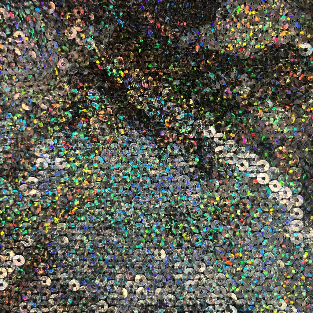 Terez Black Silver Sequin Long Sleeve Raglan Baseball Tee Sweater Fall Size M - Image 3