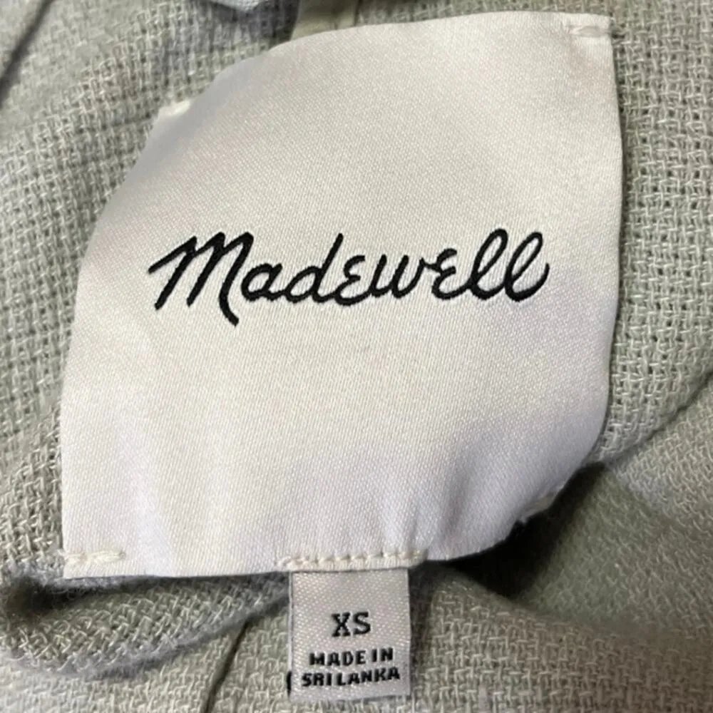 Madewell Women's Green Linen 2-Piece Work Blazer Jacket & Pants Suit Set XXS/XS - Image 9