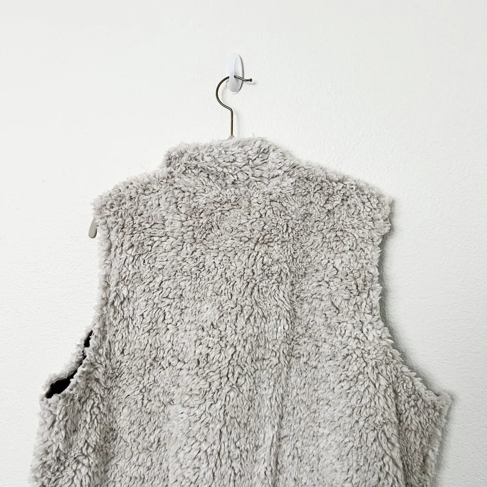 [Natural Reflections] Beige Furry Sherpa Full Zip Vest NWT Egret Size XL - Image 8