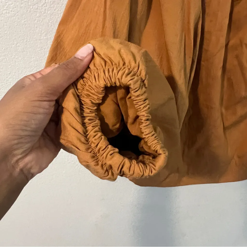 Evereve Shane Orange One Shoulder Relaxed Fit Puff Sleeve‎ Blouse Size XS - Image 5