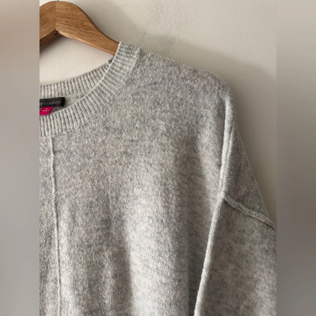 Vince Camuto Center Seam Cozy Light Gray Sweater - Image 3