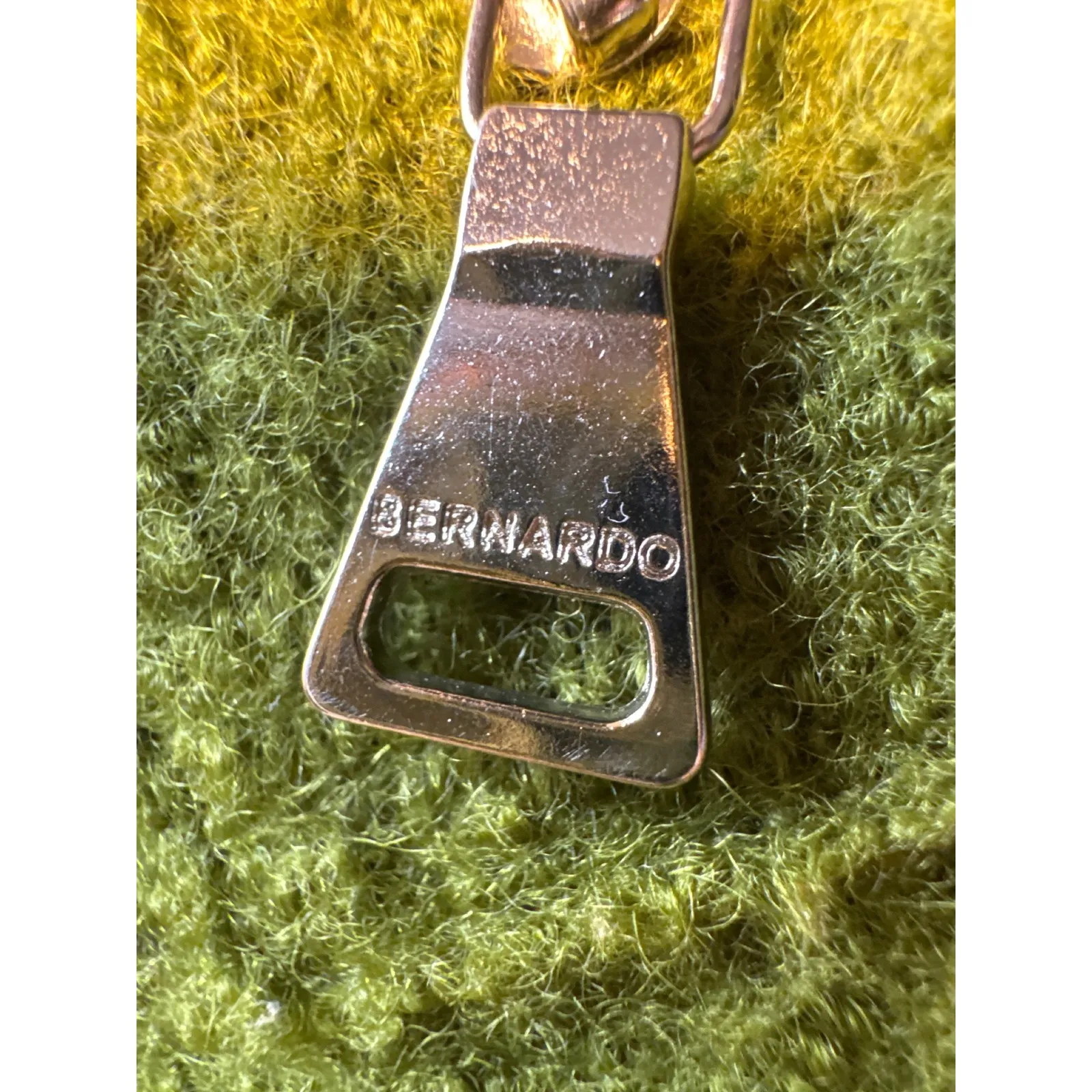 Bernardo Wool Full Zip Sweater Jacket Olive Green Knit Collared Womens - Image 7