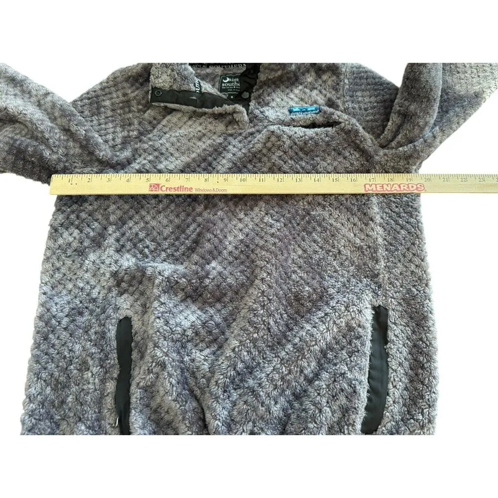 Simply Southern Small Soft Patterned Sherpa Pullover Gray Needs Buttons READ - Image 8