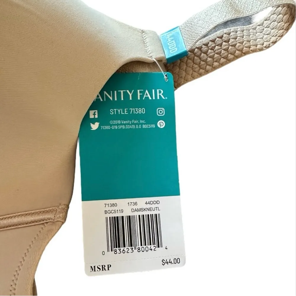 Vanity Fair New Full Figure Wirefree Bra in Neutral Size 44DDD - Image 6