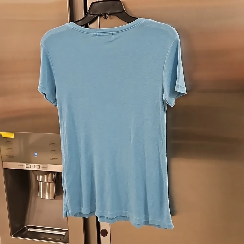 💕MICHAEL STARS💕 Slub Jersey Knit Tee Supima & MicroModal Cotton Blue One SIZE - Image 2