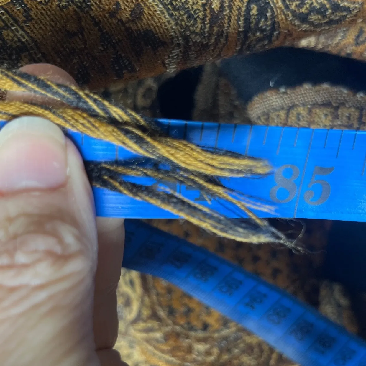 Boho Serpent Paisley Fringe Shawl Wrap Wool Blend Black Gold Soft Drape Womens - Image 7