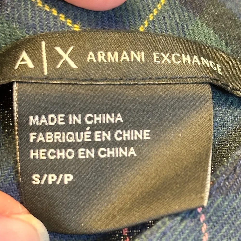 Women's Armani Exchange Green Blue Plaid Short Sleeve Dress Size Small EUC #6874 - Image 8