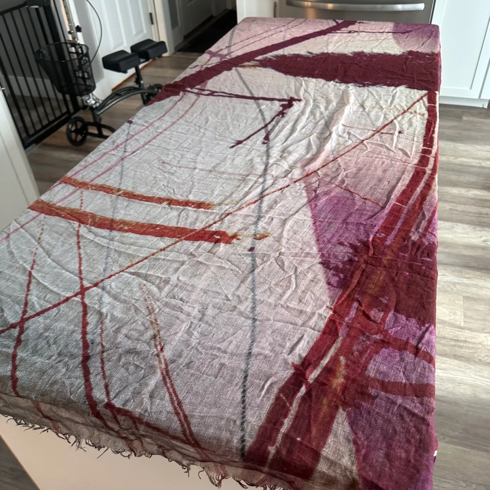 Memoire Imprimee Abstract Print Scarf Whimsigoth Dark Romantic Whimsical Purple - Image 5