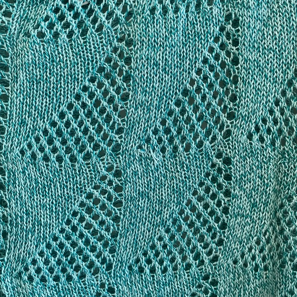 BDG Teal Mesh Crop Sweater Size Medium - Image 8