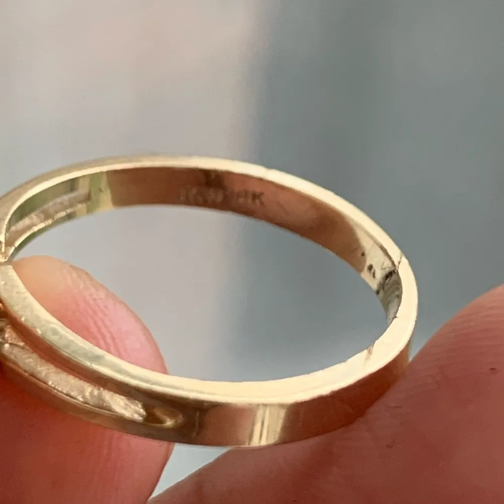 14 Karat Gold Blue Sapphire And Diamond Ring - Image 3